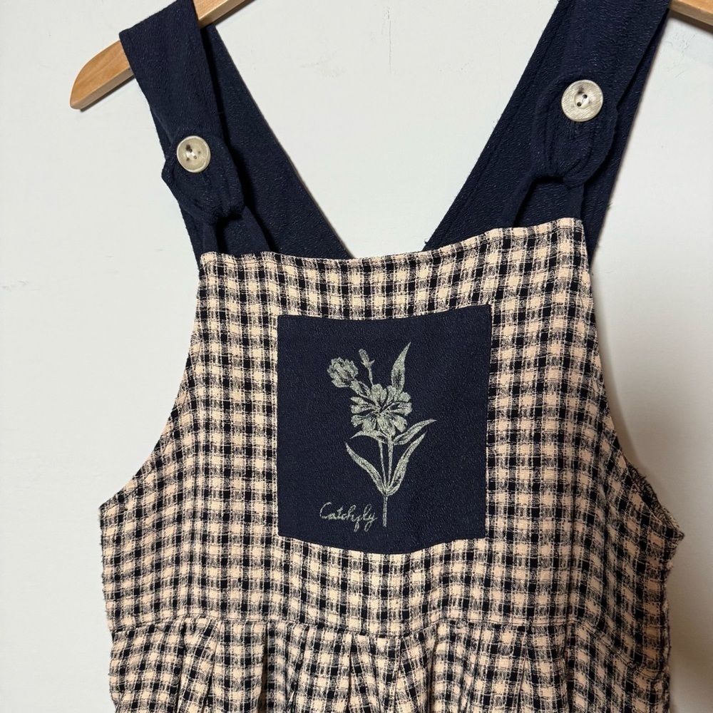 Jessica Howard Vintage Navy and White Checkered Jumper Dress, Size 8
